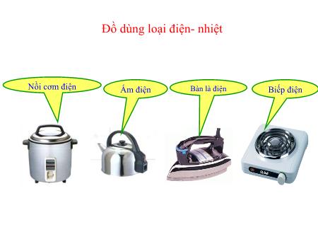 Bài giảng Công nghệ Lớp 8 - Bài 41: Đồ dùng điện nhiệt. Bàn là điện