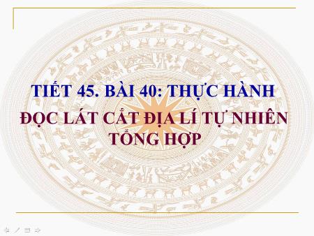 Bài giảng Địa lí Lớp 8 - Tiết 45, Bài 40: Thực hành đọc lát cắt địa lí tự nhiên tổng hợp