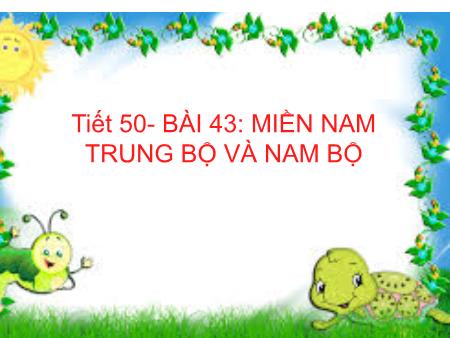Bài giảng Địa lí Lớp 8 - Tiết 50, Bài 43: Miền Nam Trung Bộ và Nam Bộ