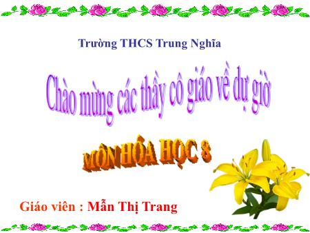 Bài giảng Hóa học Lớp 8 - Định luật bảo toàn khối lượng - Mẫn Thị Trang