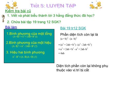 Bài giảng Toán Lớp 8 - Tiết 5: Luyện tập
