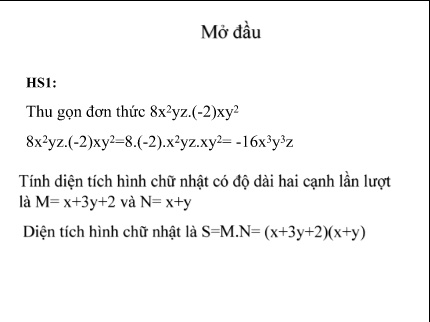 Kế hoạch bài dạy Toán Lớp 8 Sách Kết nối tri thức - Nhân đa thức - Trường THCS Liên Bảo