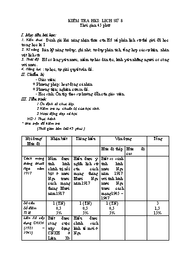Kiểm tra học kì 1 Lịch sử và Địa lí Lớp 8 Sách Kết nối tri thức - Trường THCS Xuân Hòa (Có ma trận và đáp án)